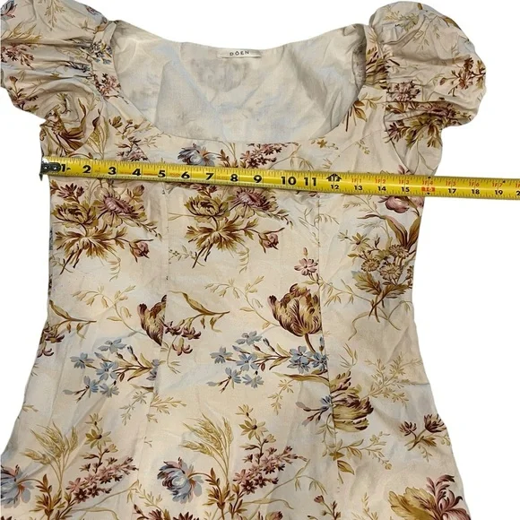 Dôen Marci Cotton Silk Puff Shoulder Mini Dress - Picture 9 of 12